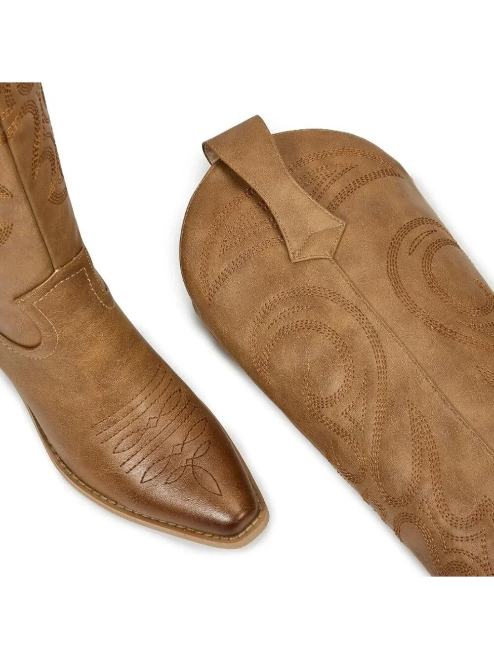 Women's brown Western Knee High Cowgirl Boots Zipper Convenience Casual Wear